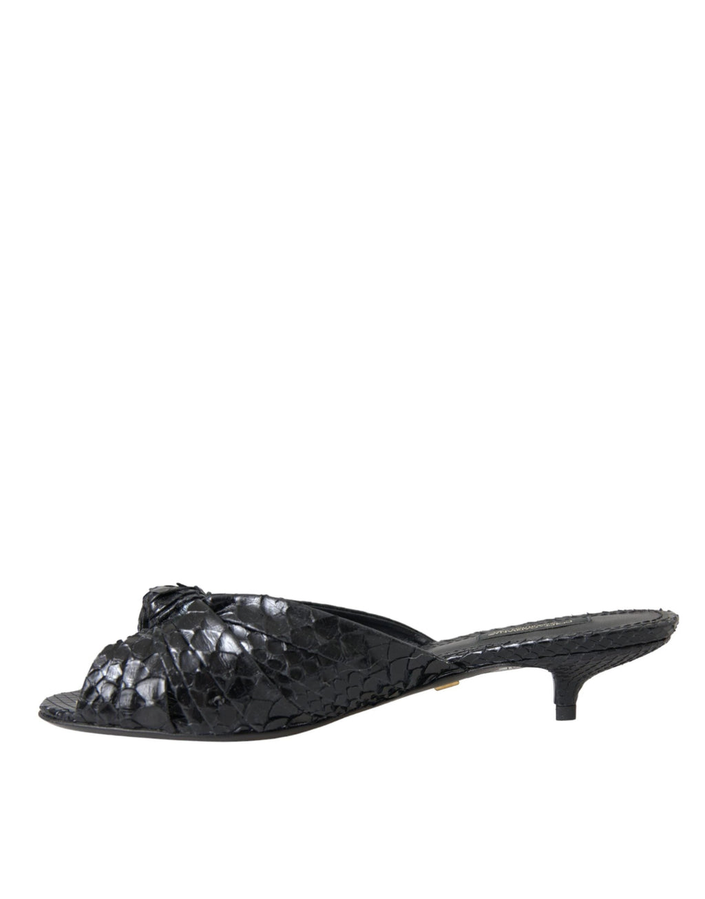 Dolce & Gabbana Black Exotic Leather Heels Slides Shoes by Dolce & Gabbana