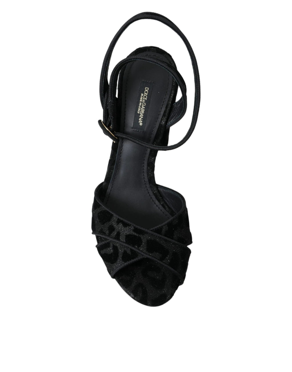 Dolce & Gabbana Black Leopard Suede Heels Sandals Shoes by Dolce & Gabbana