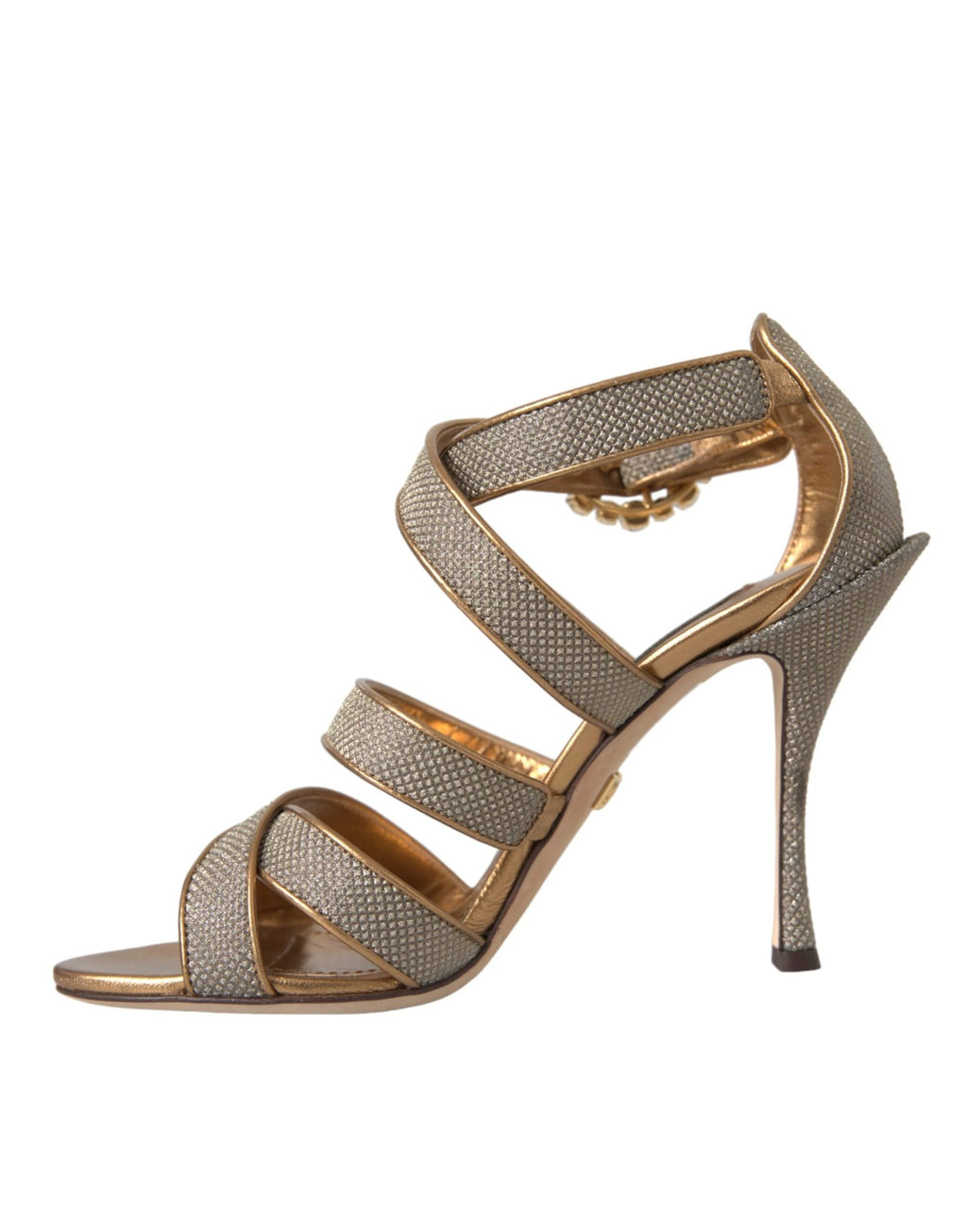 Dolce & Gabbana Bronze Crystal Strap Heels Sandals Shoes by Dolce & Gabbana
