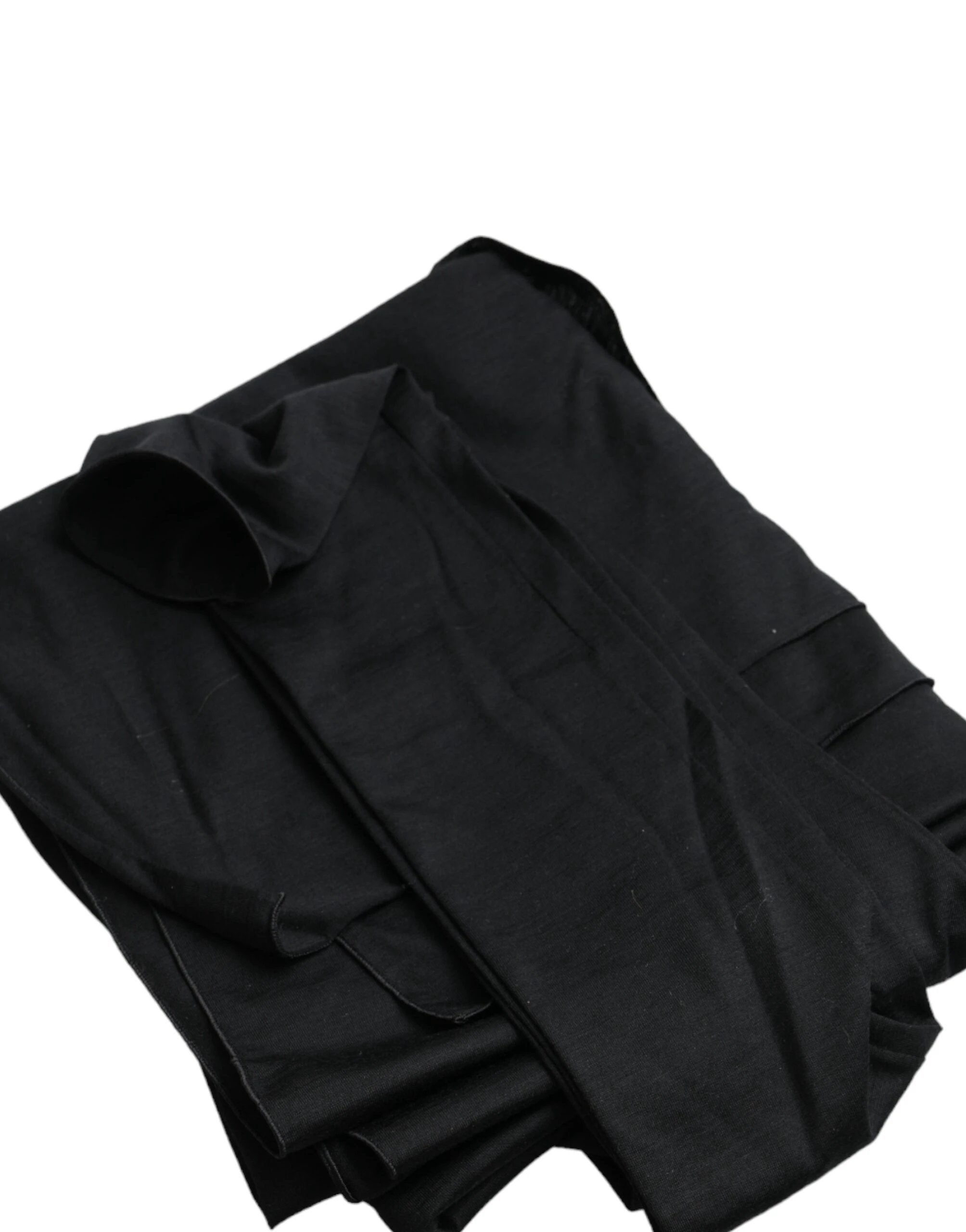 Dolce & Gabbana Black Wool Cutout Asymmetric Long Sleeve Top by Dolce & Gabbana