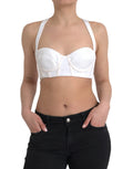 Versace White Viscose Bustier Sleeveless Cropped Top by Versace