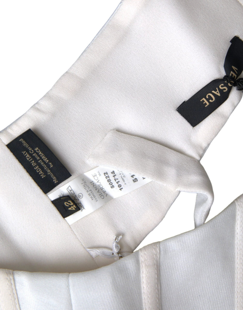 Versace White Viscose Bustier Sleeveless Cropped Top by Versace