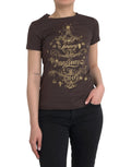 Dolce & Gabbana Brown Crewneck 2017 Motive Print T-shirt by Dolce & Gabbana