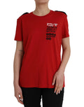 Dolce & Gabbana Red Cotton Graphic Print Crew Neck T-shirt by Dolce & Gabbana