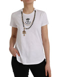 Dolce & Gabbana White Cotton Necklace Short Sleeves T-shirt by Dolce & Gabbana
