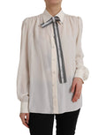 Dolce & Gabbana Off White Long Sleeve Button Down Blouse Top by Dolce & Gabbana