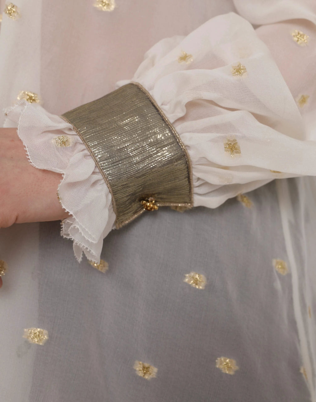 Dolce & Gabbana Off White Silk Blend Ascot Collar Blouse Top by Dolce & Gabbana