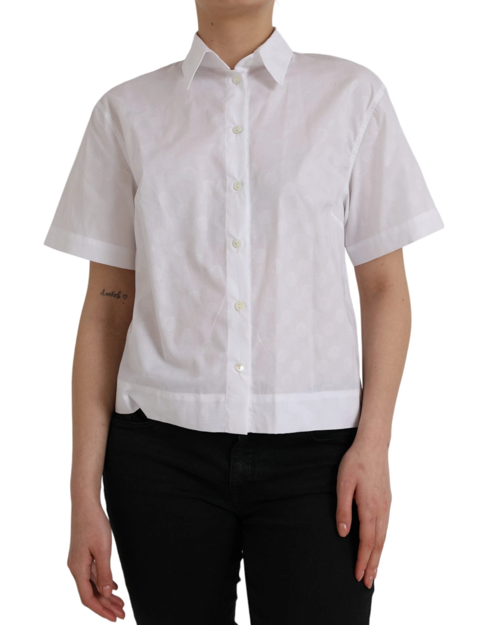 Dolce & Gabbana White Collared Short Sleeve Polo Shirt Top by Dolce & Gabbana