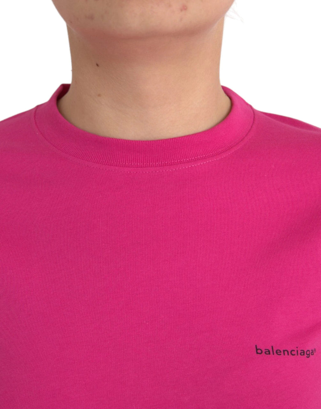 Balenciaga Pink Cotton Crew Neck Short Sleeves Tee T-shirt by Balenciaga