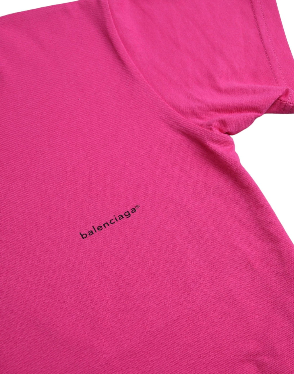 Balenciaga Pink Cotton Crew Neck Short Sleeves Tee T-shirt by Balenciaga