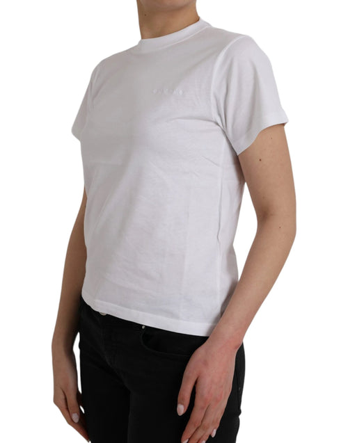 Balenciaga White Cotton Crew Neck Short Sleeves T-shirt by Balenciaga