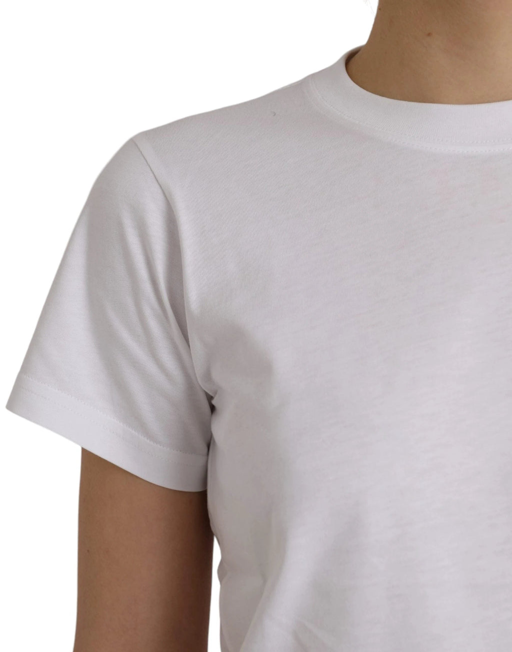 Balenciaga White Cotton Crew Neck Short Sleeves T-shirt by Balenciaga