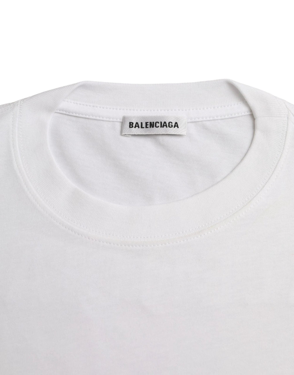 Balenciaga White Cotton Crew Neck Short Sleeves T-shirt by Balenciaga