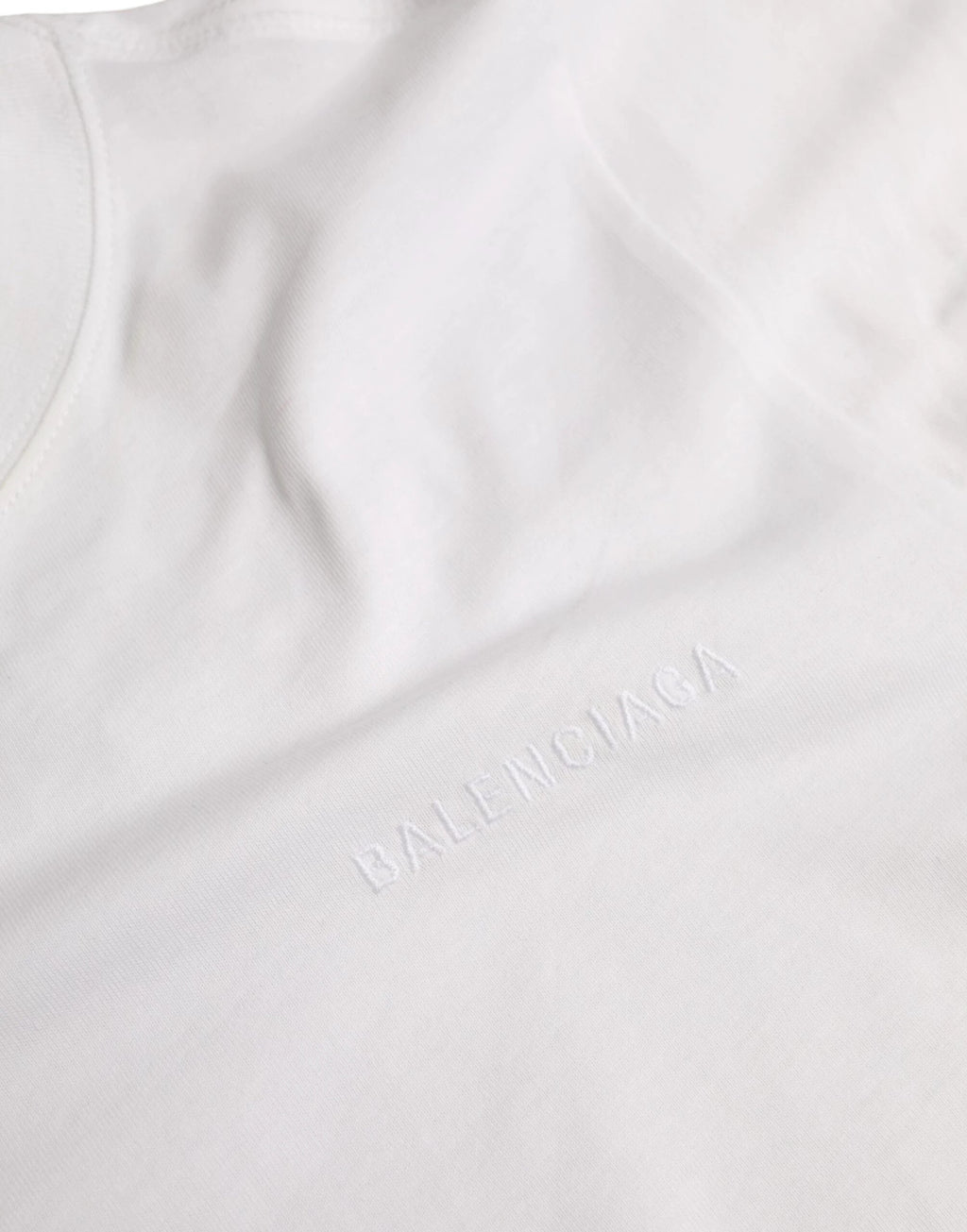 Balenciaga White Cotton Crew Neck Short Sleeves T-shirt by Balenciaga
