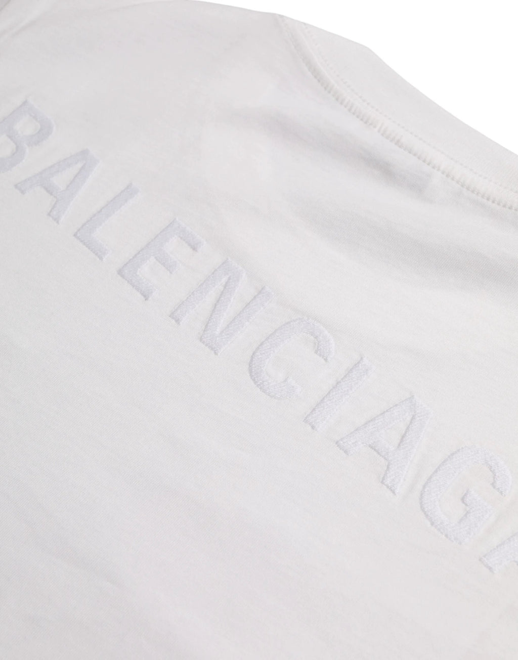 Balenciaga White Cotton Crew Neck Short Sleeves T-shirt by Balenciaga