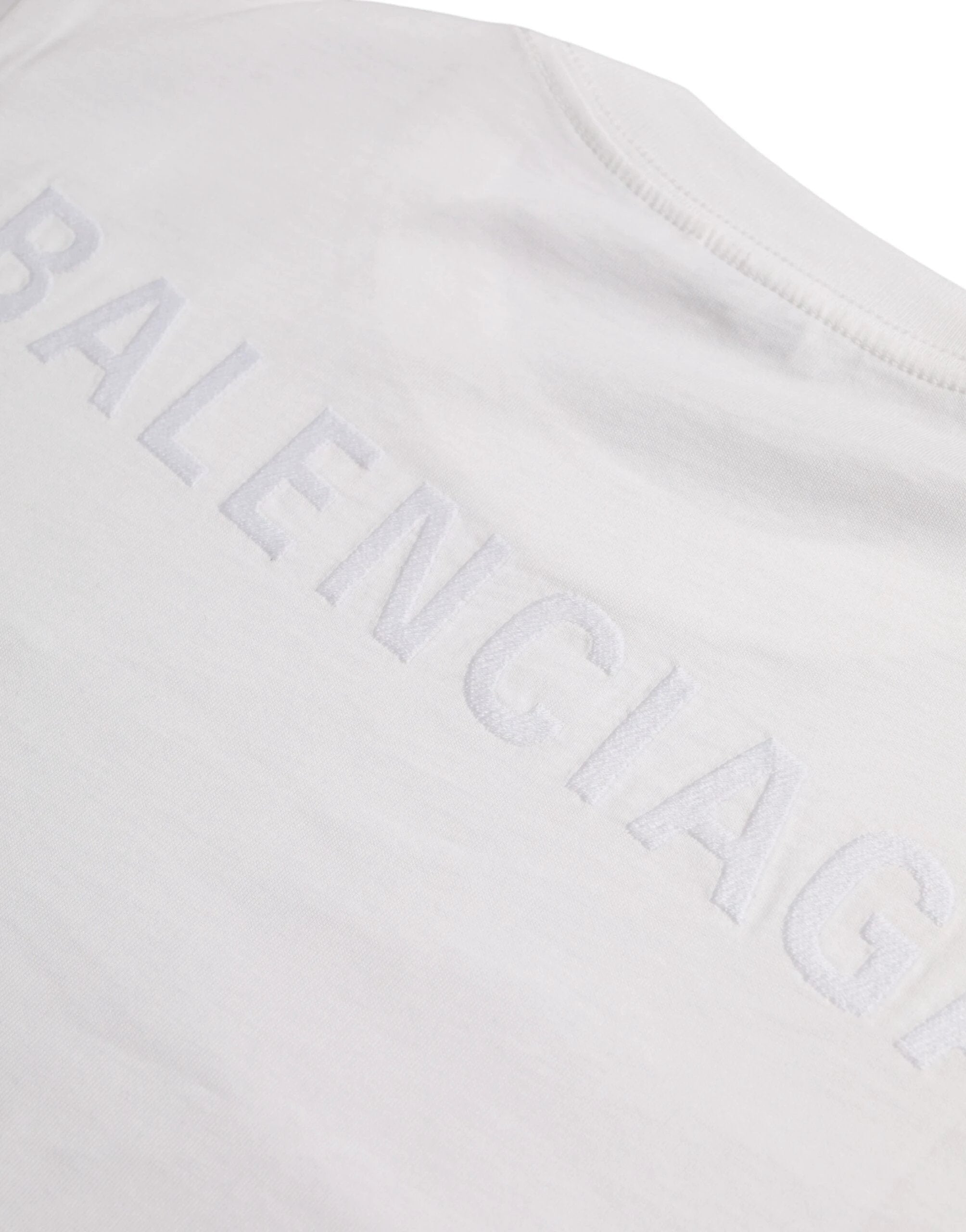 Balenciaga White Cotton Crew Neck Short Sleeves T-shirt by Balenciaga