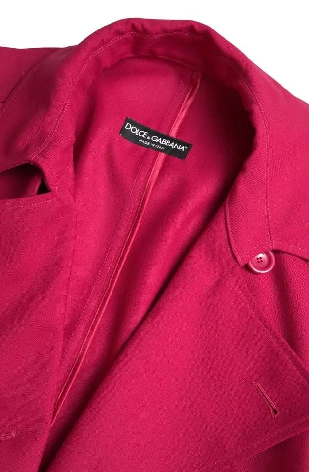 Dolce & Gabbana Dark Pink Double Breasted Trench Coat Jacket by Dolce & Gabbana