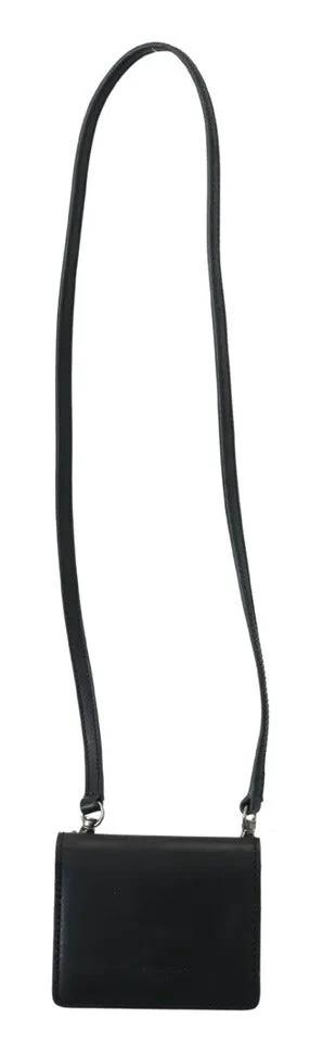 Dolce & Gabbana Black Leather Bifold Shoulder Sling Women Wallet by Dolce & Gabbana