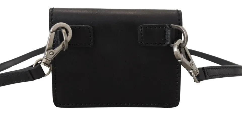 Dolce & Gabbana Black Leather Bifold Shoulder Sling Women Wallet by Dolce & Gabbana