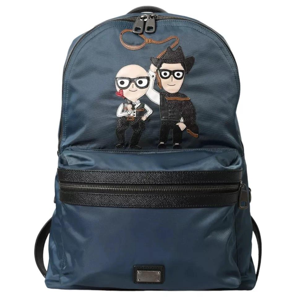 Dolce & Gabbana Blue Nylon #DGFamily Patch Men Backpack Bag by Dolce & Gabbana