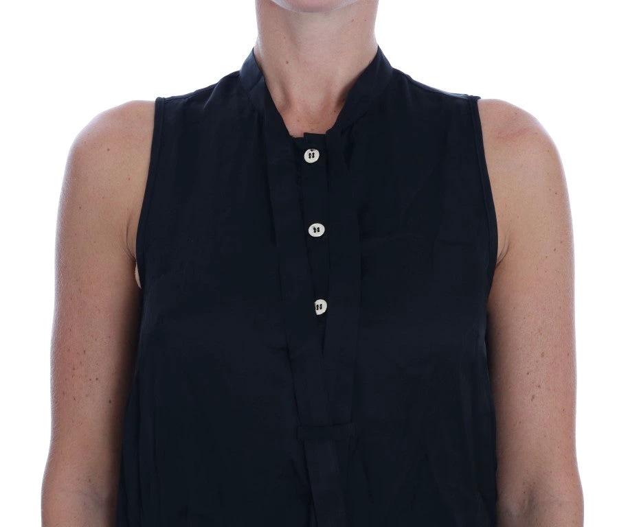 Blouse noire sans manches femme – Versace Jeans VJ viscose logo