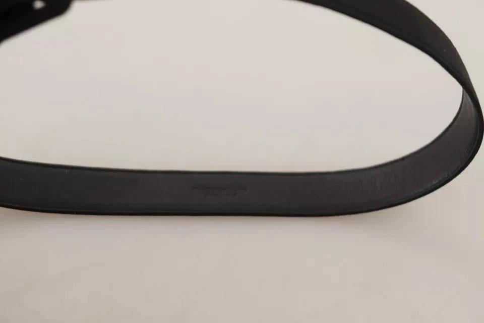 Dolce & Gabbana Black Velvet Leather Logo Waist Buckle Belt by Dolce & Gabbana