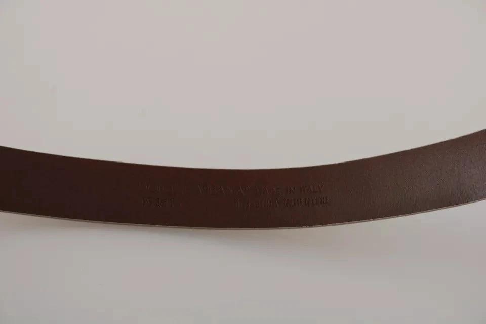 Dolce & Gabbana Cream Beige Gold Buckle Waist Leather Belt by Dolce & Gabbana