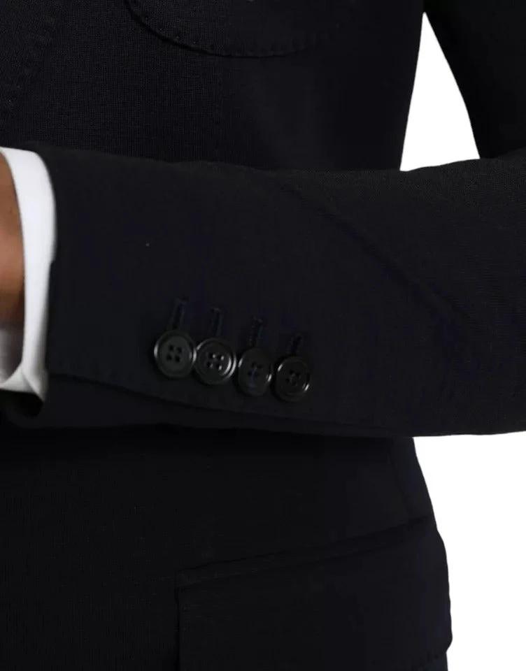 Dolce & Gabbana Blue Wool Notch Single Breasted Coat Blazer by Dolce & Gabbana