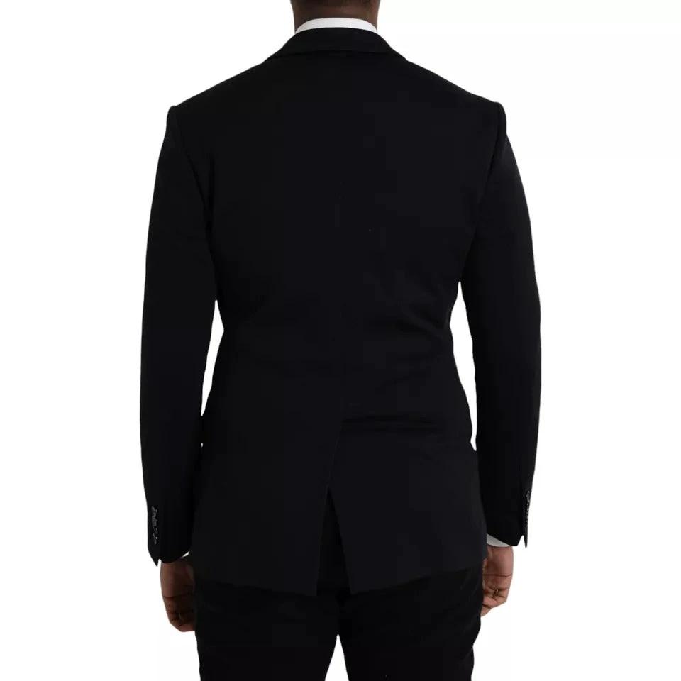 Dolce & Gabbana Blue Wool Notch Single Breasted Coat Blazer by Dolce & Gabbana