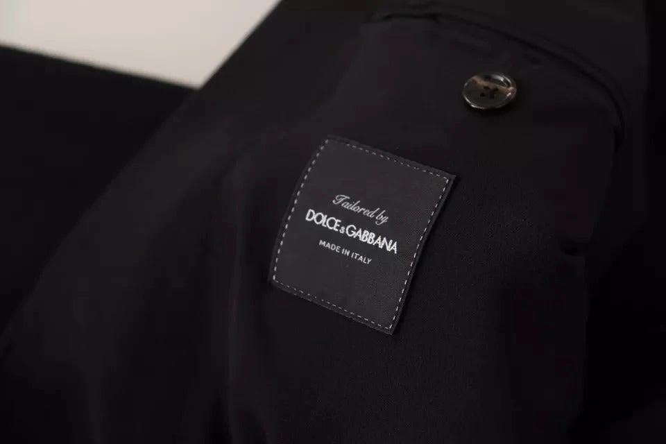 Dolce & Gabbana Black Wool Slim Fit Coat Jacket Blazer by Dolce & Gabbana