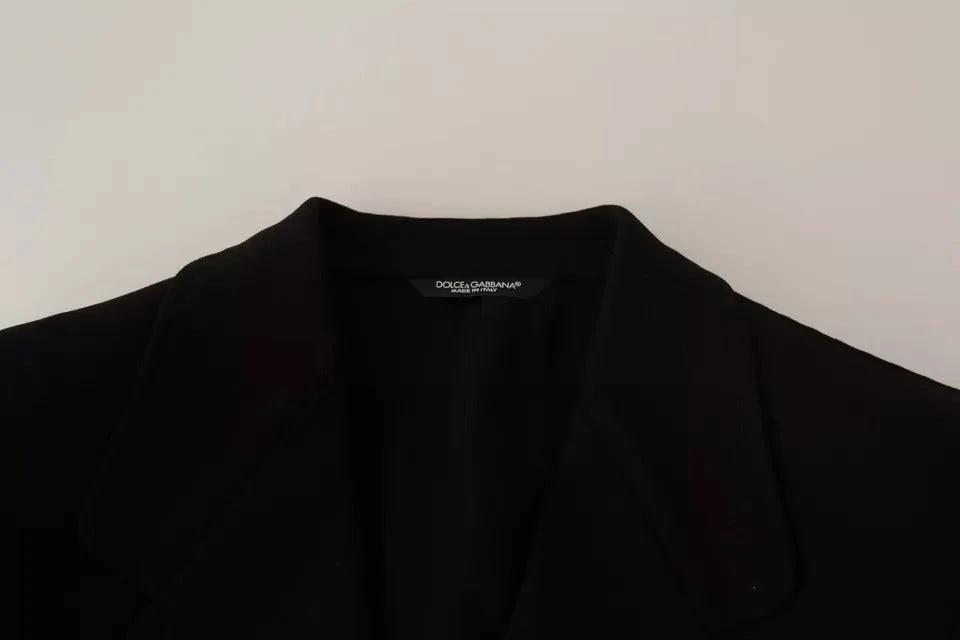 Dolce & Gabbana Black Wool Slim Fit Coat Jacket Blazer by Dolce & Gabbana