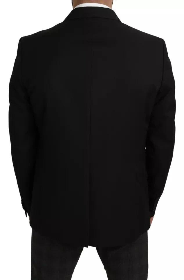 Dolce & Gabbana Black Wool Slim Fit Notch Jacket Blazer by Dolce & Gabbana