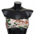Dolce & Gabbana Pink Floral Print Swimsuit Beachwear Bikini Top by Dolce & Gabbana