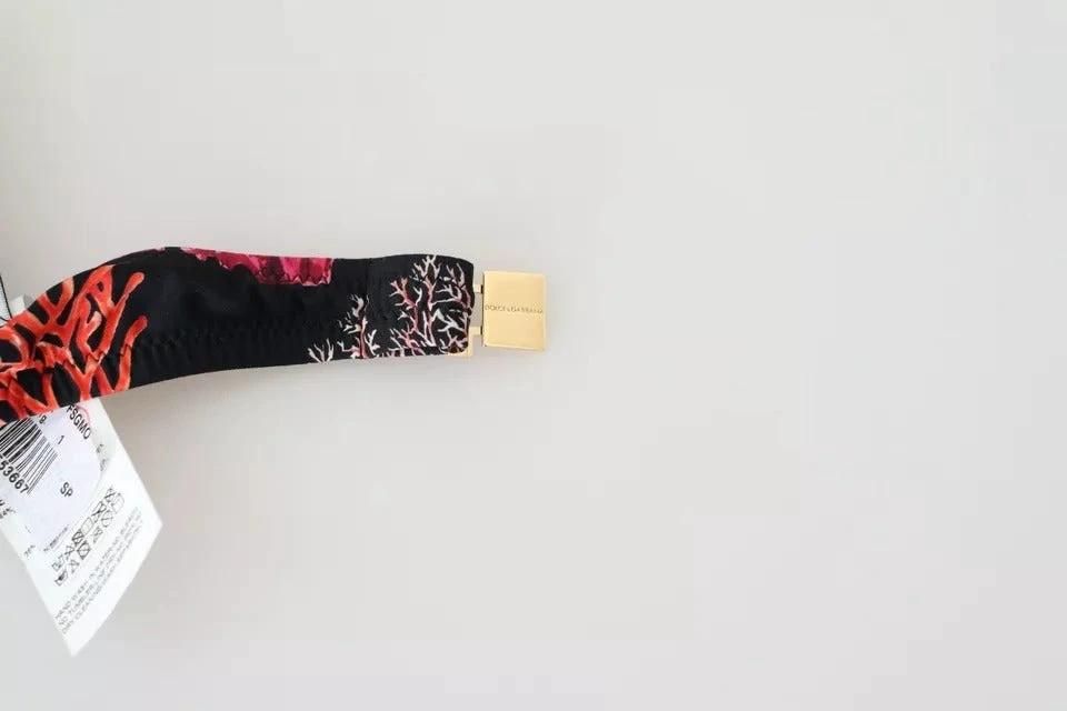 Dolce & Gabbana Black Corals Print Swimsuit Beachwear Bikini Top by Dolce & Gabbana