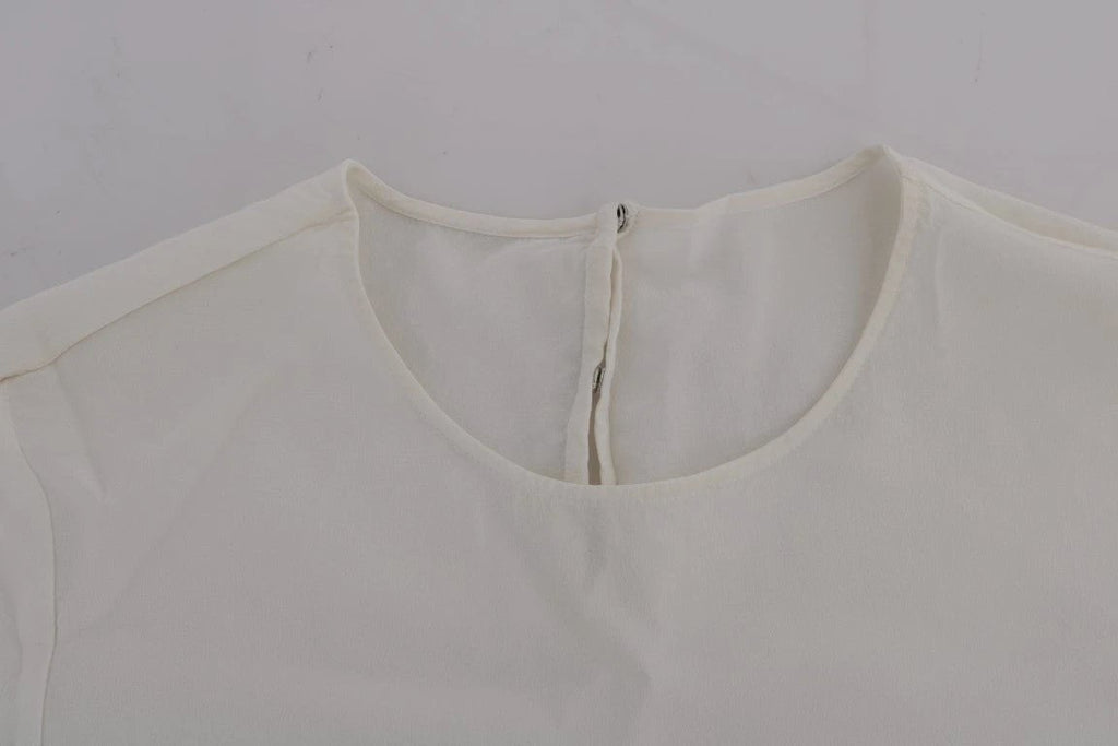 Dolce & Gabbana White Silk ITALIA IS LOVE Blouse T-shirt by Dolce & Gabbana