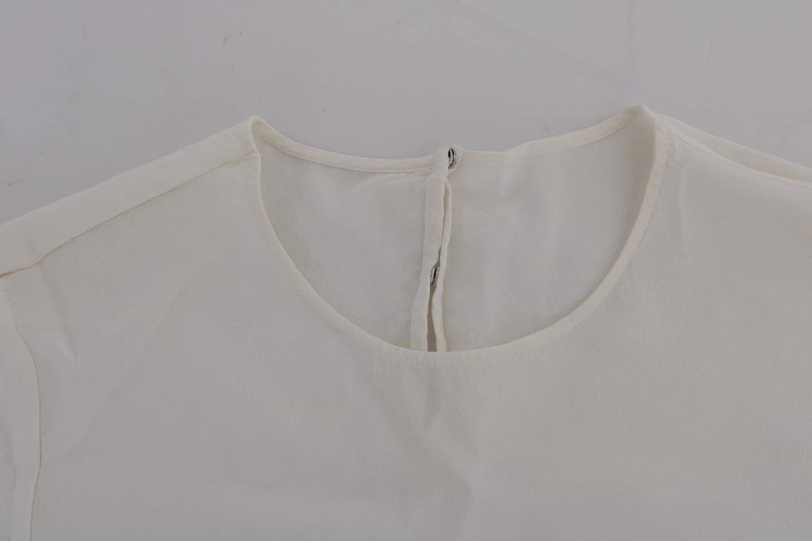 Dolce & Gabbana White Silk ITALIA IS LOVE Blouse T-shirt by Dolce & Gabbana