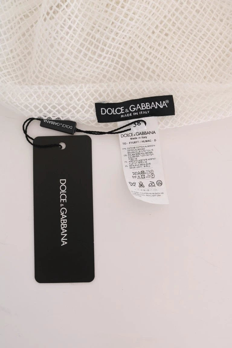 Dolce & Gabbana White Net Tank Transparent Top by Dolce & Gabbana