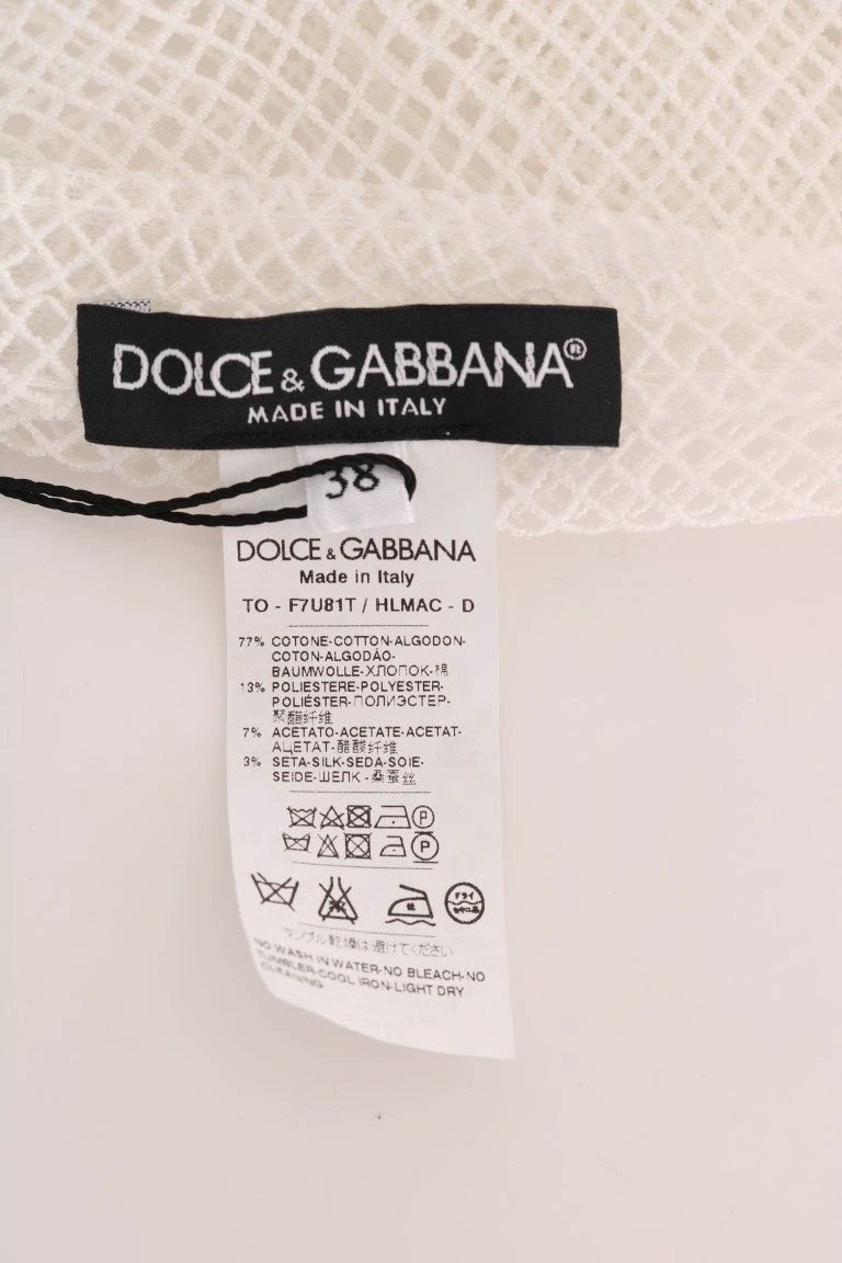 Dolce & Gabbana White Net Tank Transparent Top by Dolce & Gabbana