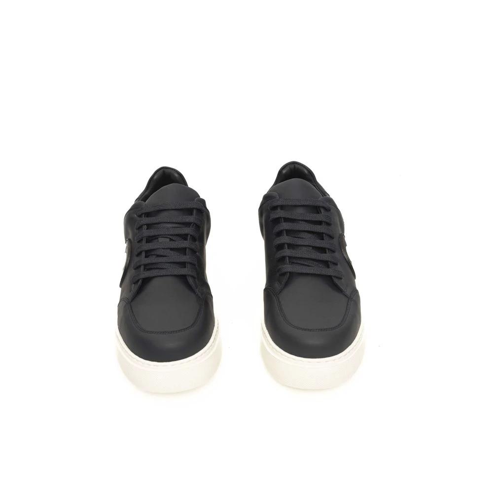 Baskets Cerruti 1881 en cuir de vache bleu pour hommes