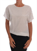 Dolce & Gabbana White Polka Dotted Silk T-shirt Top by Dolce & Gabbana