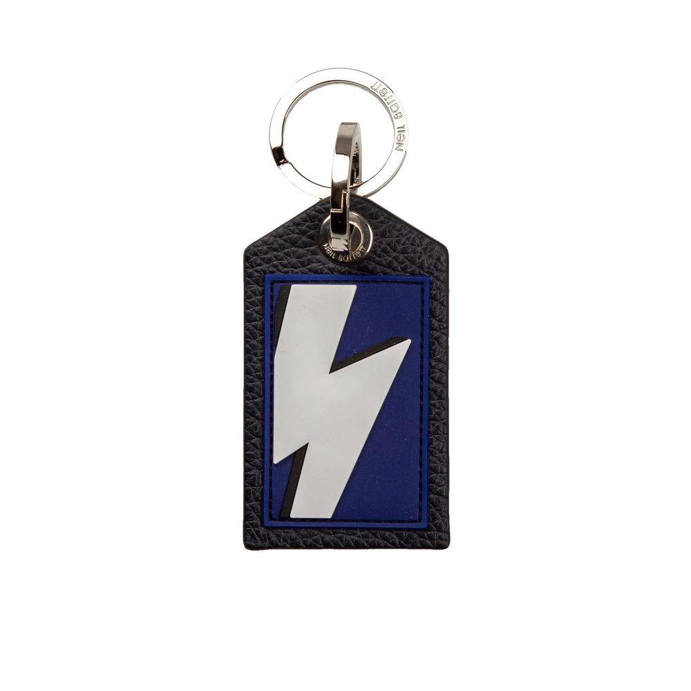 Neil Barrett Blue Leather Men Keychain by Neil Barrett