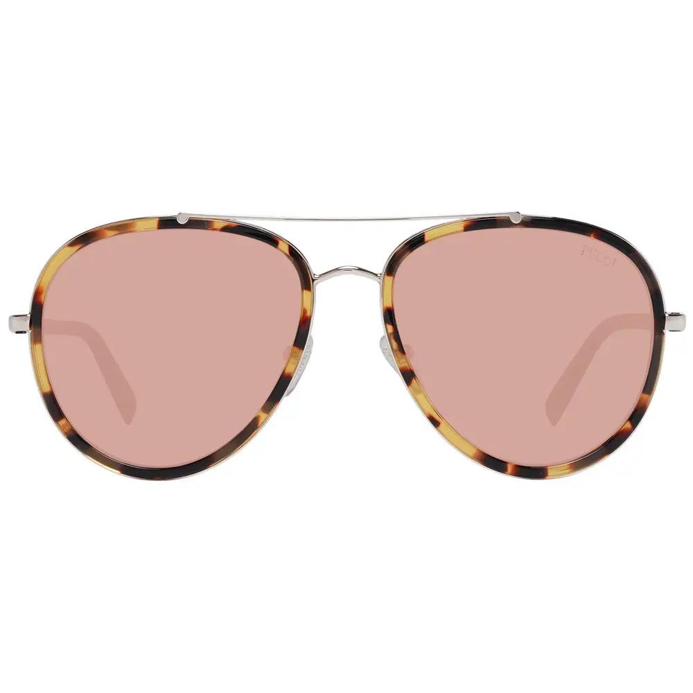 Lunettes de soleil Emilio Pucci en métal marron