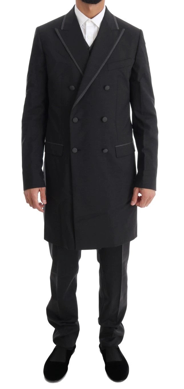 Dolce & Gabbana Gray Wool Stretch 3 Piece Two Button Suit by Dolce & Gabbana