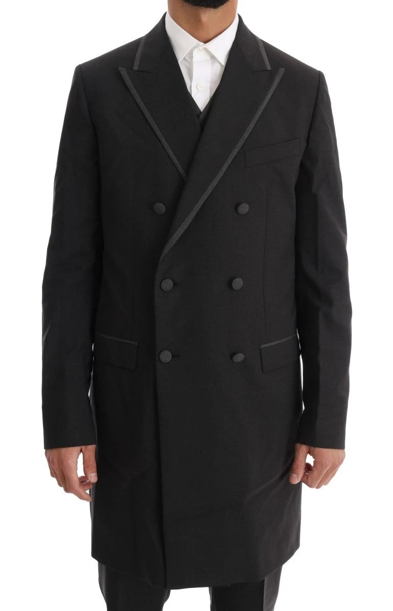 Dolce & Gabbana Gray Wool Stretch 3 Piece Two Button Suit by Dolce & Gabbana