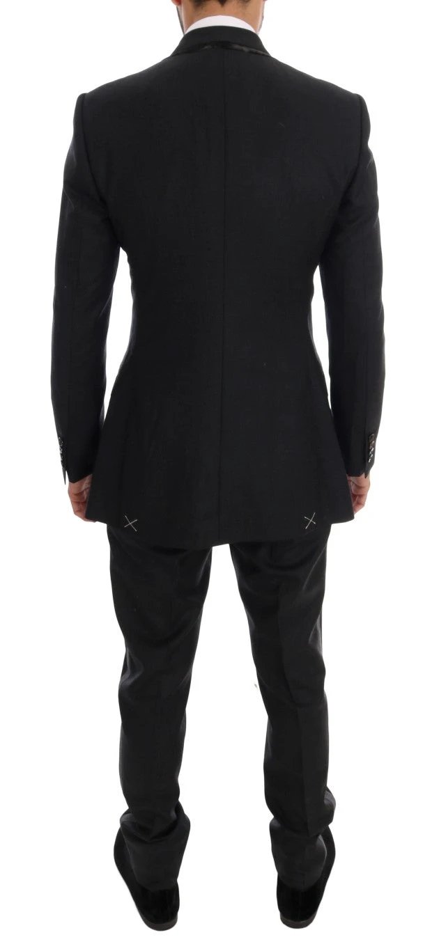 Dolce & Gabbana Gray Wool Double Breasted 3 Piece Suit by Dolce & Gabbana