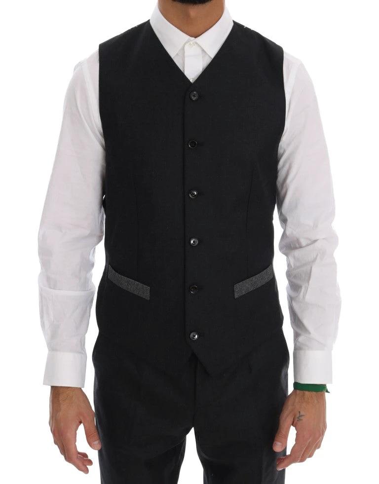 Dolce & Gabbana Gray Wool Double Breasted 3 Piece Suit by Dolce & Gabbana