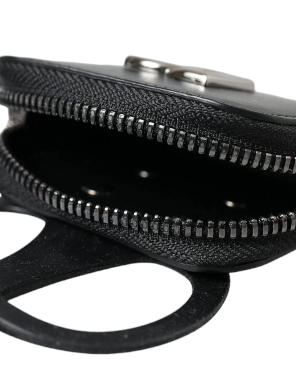 Dolce & Gabbana Black Calfskin Leather DG Logo Coin Purse Lanyard Wallet by Dolce & Gabbana