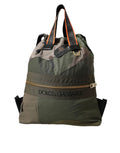 Dolce & Gabbana Military Green Patchwork Rucksack Backpack Bag by Dolce & Gabbana