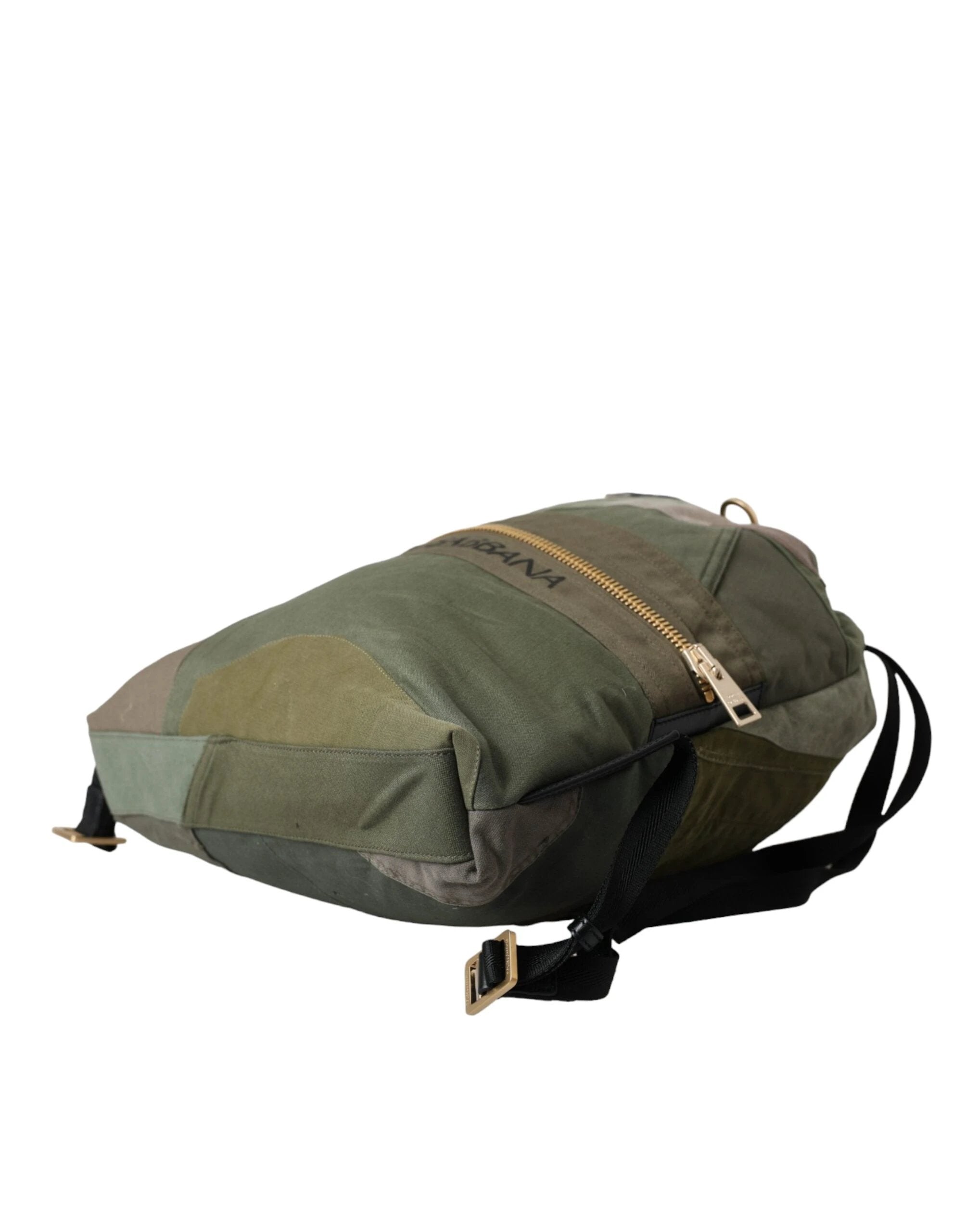 Dolce & Gabbana Military Green Patchwork Rucksack Backpack Bag by Dolce & Gabbana