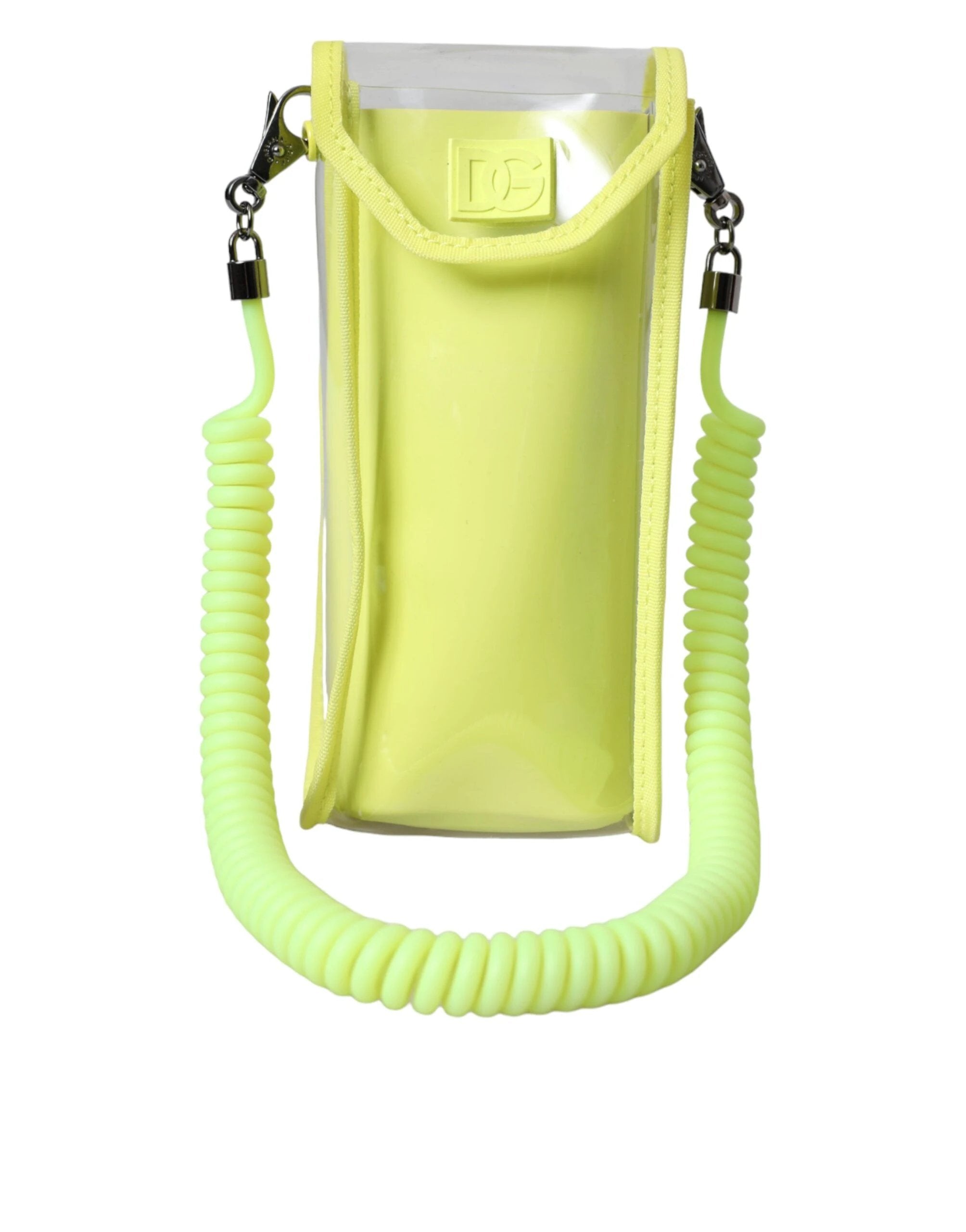 Dolce & Gabbana Yellow Green Plastic DG Logo Neck Strap Cardholder Wallet by Dolce & Gabbana